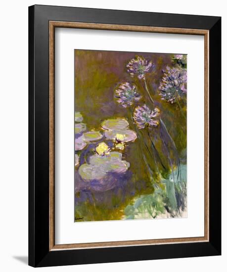 Waterlilies and Agapanthus, 1914-17-Claude Monet-Framed Giclee Print