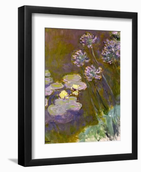 Waterlilies and Agapanthus, 1914-17-Claude Monet-Framed Giclee Print