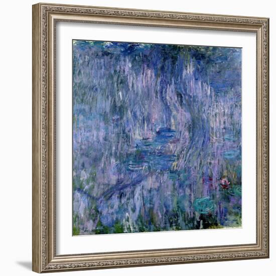 Waterlilies and Reflections of a Willow Tree, 1916-19-Claude Monet-Framed Giclee Print