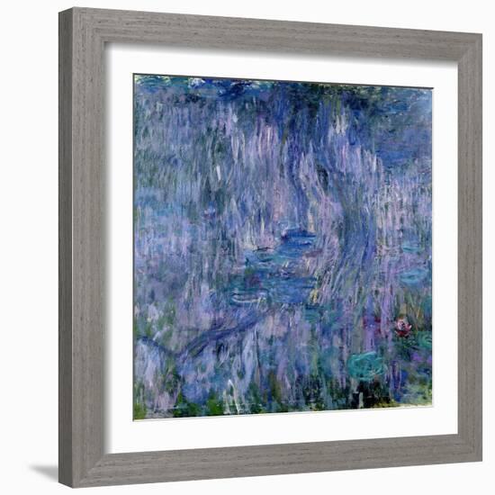 Waterlilies and Reflections of a Willow Tree, 1916-19-Claude Monet-Framed Giclee Print