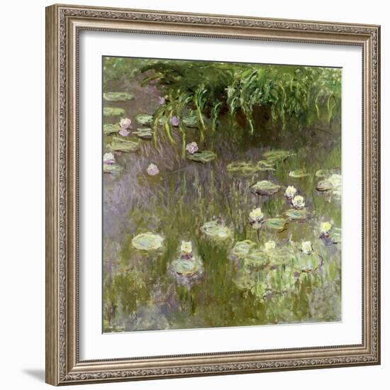 Waterlilies at Midday, 1918-Claude Monet-Framed Giclee Print