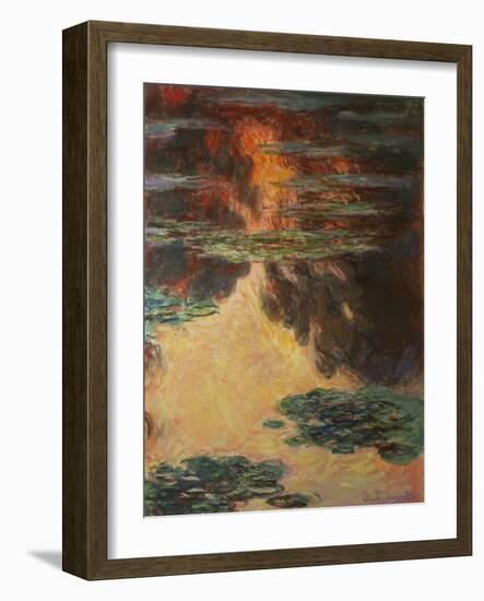 Waterlilies, Detail, 1907-Claude Monet-Framed Giclee Print