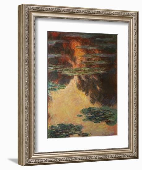 Waterlilies, Detail, 1907-Claude Monet-Framed Giclee Print