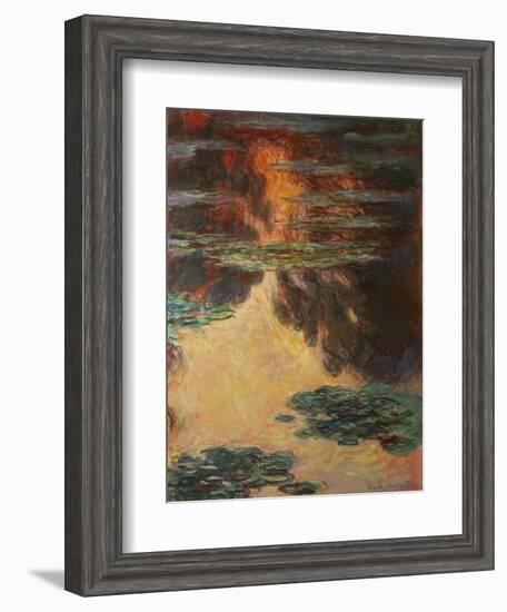 Waterlilies, Detail, 1907-Claude Monet-Framed Giclee Print