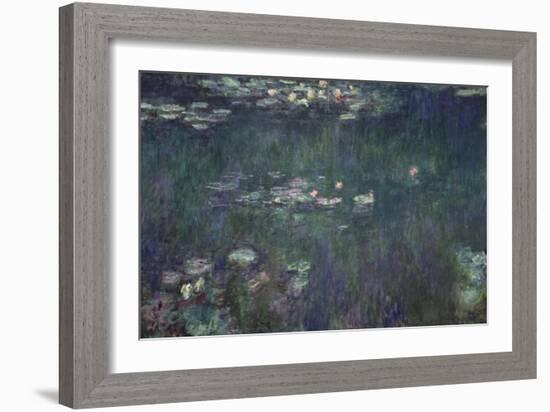 Waterlilies: Green Reflections, 1914-18 (Central Section)-Claude Monet-Framed Giclee Print