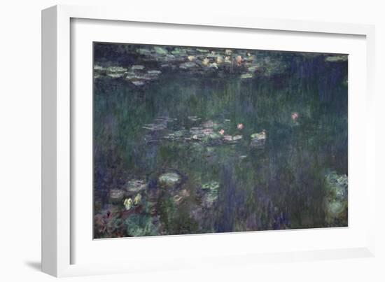 Waterlilies: Green Reflections, 1914-18 (Central Section)-Claude Monet-Framed Giclee Print