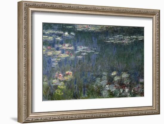 Waterlilies: Green Reflections, 1914-18 (Left Section)-Claude Monet-Framed Giclee Print