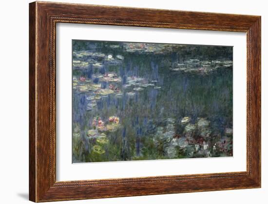 Waterlilies: Green Reflections, 1914-18 (Left Section)-Claude Monet-Framed Giclee Print