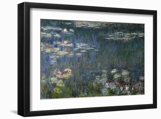 Waterlilies: Green Reflections, 1914-18 (Left Section)-Claude Monet-Framed Giclee Print