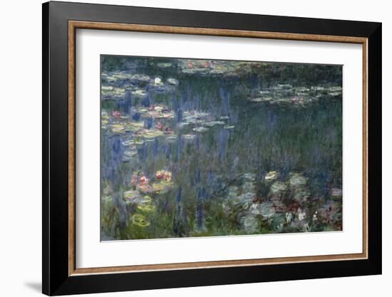 Waterlilies: Green Reflections, 1914-18 (Left Section)-Claude Monet-Framed Giclee Print