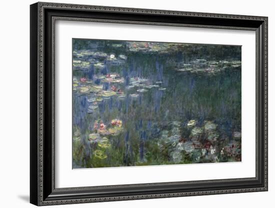 Waterlilies: Green Reflections, 1914-18 (Left Section)-Claude Monet-Framed Giclee Print