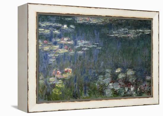 Waterlilies: Green Reflections, 1914-18 (Left Section)-Claude Monet-Framed Premier Image Canvas