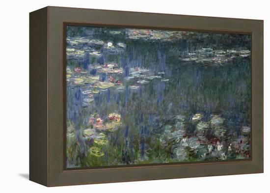 Waterlilies: Green Reflections, 1914-18 (Left Section)-Claude Monet-Framed Premier Image Canvas