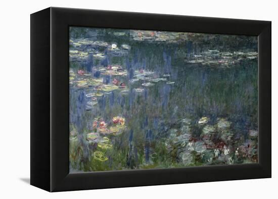 Waterlilies: Green Reflections, 1914-18 (Left Section)-Claude Monet-Framed Premier Image Canvas