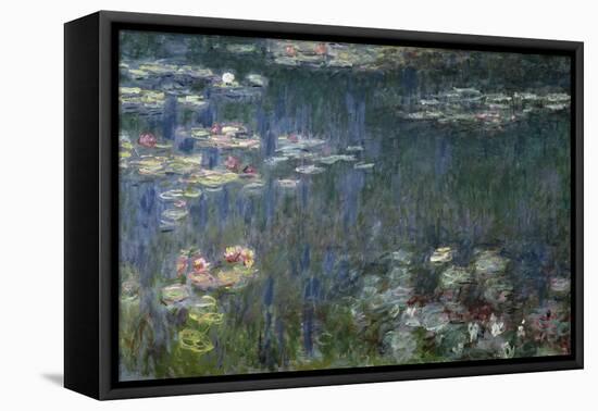 Waterlilies: Green Reflections, 1914-18 (Left Section)-Claude Monet-Framed Premier Image Canvas