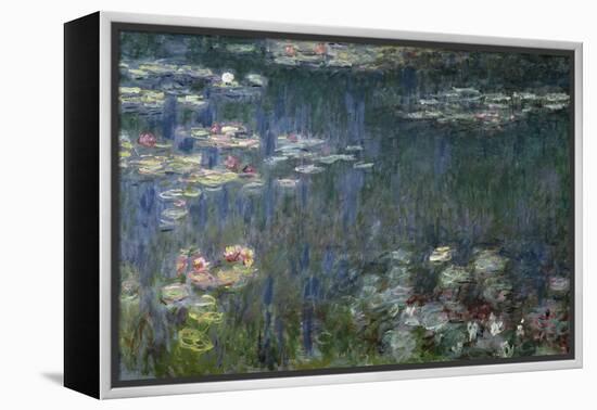 Waterlilies: Green Reflections, 1914-18 (Left Section)-Claude Monet-Framed Premier Image Canvas