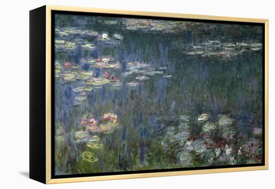 Waterlilies: Green Reflections, 1914-18 (Left Section)-Claude Monet-Framed Premier Image Canvas
