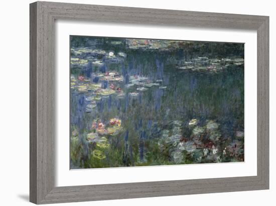 Waterlilies: Green Reflections, 1914-18 (Left Section)-Claude Monet-Framed Giclee Print