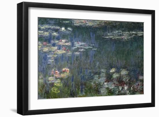 Waterlilies: Green Reflections, 1914-18 (Left Section)-Claude Monet-Framed Giclee Print