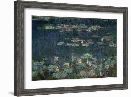 Waterlilies: Green Reflections, 1914-18 (Right Section)-Claude Monet-Framed Giclee Print