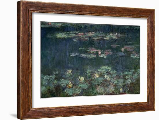 Waterlilies: Green Reflections, 1914-18 (Right Section)-Claude Monet-Framed Giclee Print