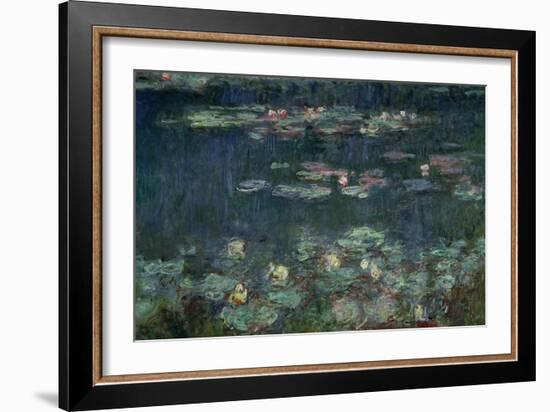 Waterlilies: Green Reflections, 1914-18 (Right Section)-Claude Monet-Framed Giclee Print