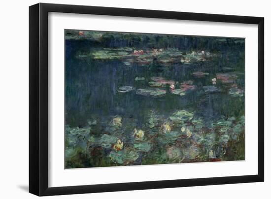 Waterlilies: Green Reflections, 1914-18 (Right Section)-Claude Monet-Framed Giclee Print