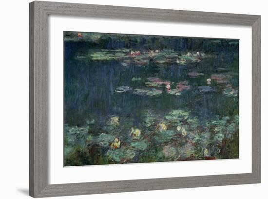 Waterlilies: Green Reflections, 1914-18 (Right Section)-Claude Monet-Framed Giclee Print