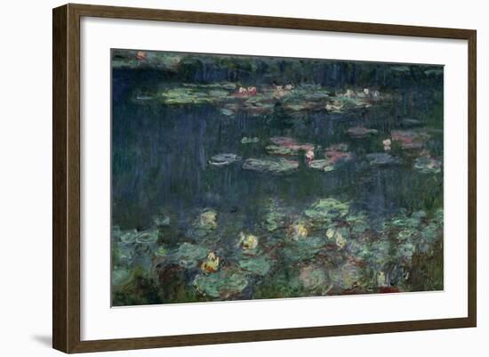 Waterlilies: Green Reflections, 1914-18 (Right Section)-Claude Monet-Framed Giclee Print