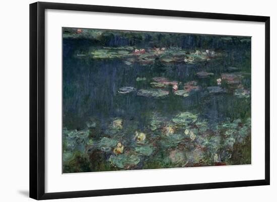 Waterlilies: Green Reflections, 1914-18 (Right Section)-Claude Monet-Framed Giclee Print