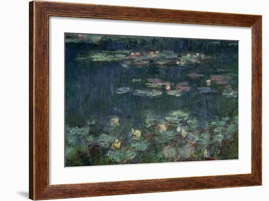 Waterlilies: Green Reflections, 1914-18 (Right Section)-Claude Monet-Framed Giclee Print