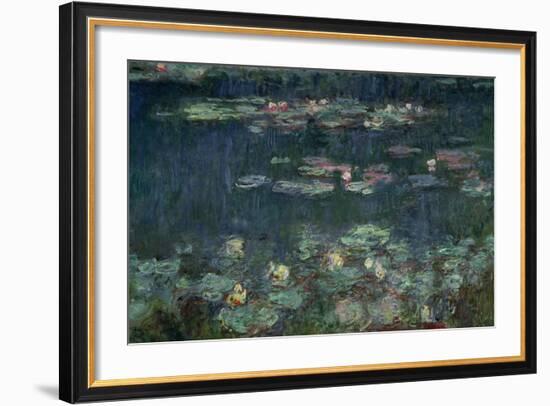 Waterlilies: Green Reflections, 1914-18 (Right Section)-Claude Monet-Framed Giclee Print