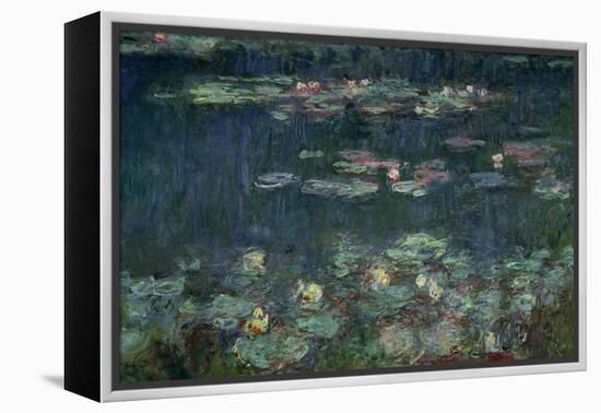 Waterlilies: Green Reflections, 1914-18 (Right Section)-Claude Monet-Framed Premier Image Canvas