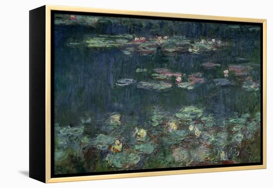 Waterlilies: Green Reflections, 1914-18 (Right Section)-Claude Monet-Framed Premier Image Canvas