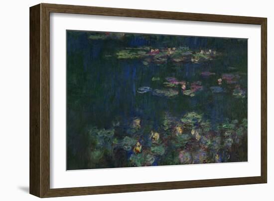 Waterlilies, Green Reflections, 1914-1918-Claude Monet-Framed Giclee Print