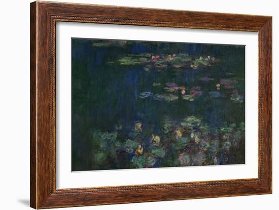 Waterlilies, Green Reflections, 1914-1918-Claude Monet-Framed Giclee Print