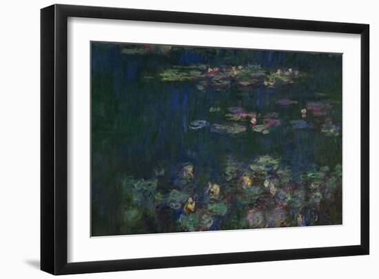 Waterlilies, Green Reflections, 1914-1918-Claude Monet-Framed Giclee Print