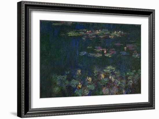 Waterlilies, Green Reflections, 1914-1918-Claude Monet-Framed Giclee Print