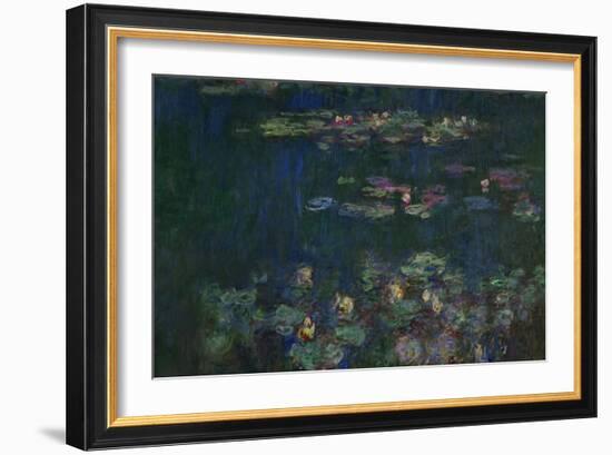 Waterlilies, Green Reflections, 1914-1918-Claude Monet-Framed Giclee Print