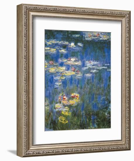 Waterlilies: Green Reflections-Claude Monet-Framed Art Print