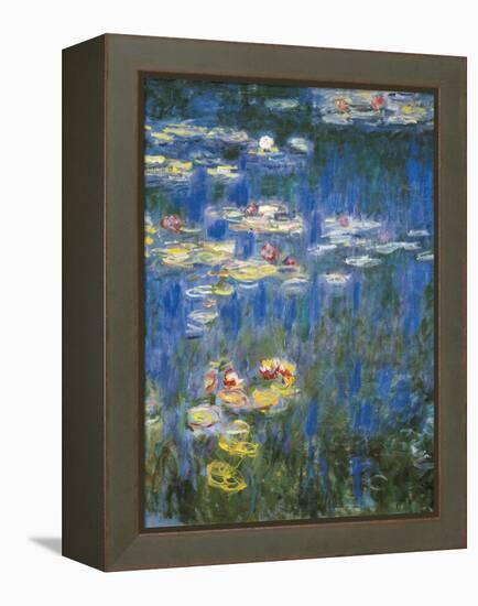 Waterlilies: Green Reflections-Claude Monet-Framed Stretched Canvas