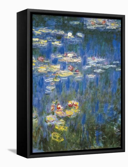 Waterlilies: Green Reflections-Claude Monet-Framed Stretched Canvas