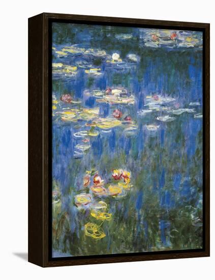 Waterlilies: Green Reflections-Claude Monet-Framed Stretched Canvas