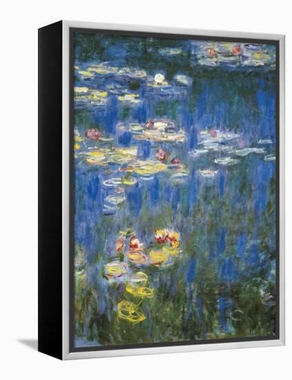 Waterlilies: Green Reflections-Claude Monet-Framed Stretched Canvas