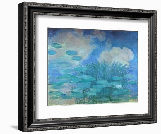 Waterlilies, (Harmony in Blue), 1914-1917-Claude Monet-Framed Giclee Print