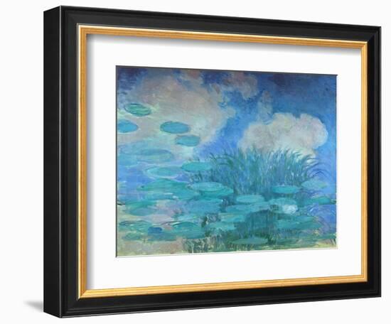 Waterlilies, (Harmony in Blue), 1914-1917-Claude Monet-Framed Giclee Print