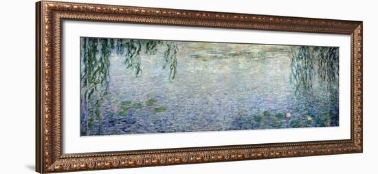 Waterlilies: Morning with Weeping Willows, Detail of the Central Section, 1915-26-Claude Monet-Framed Giclee Print