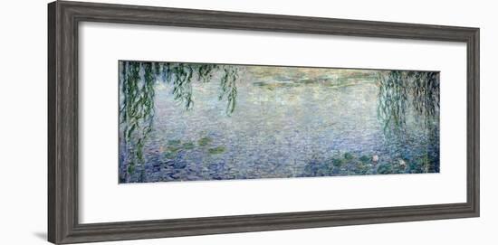 Waterlilies: Morning with Weeping Willows, Detail of the Central Section, 1915-26-Claude Monet-Framed Giclee Print