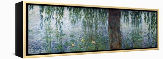 Waterlilies: Morning with Weeping Willows, Detail of the Left Section, 1915-26-Claude Monet-Framed Premier Image Canvas