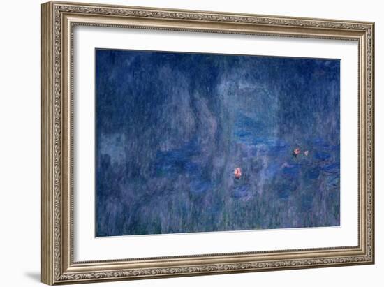 Waterlilies: Reflections of Trees, Detail from the Central Section, 1915-26-Claude Monet-Framed Giclee Print